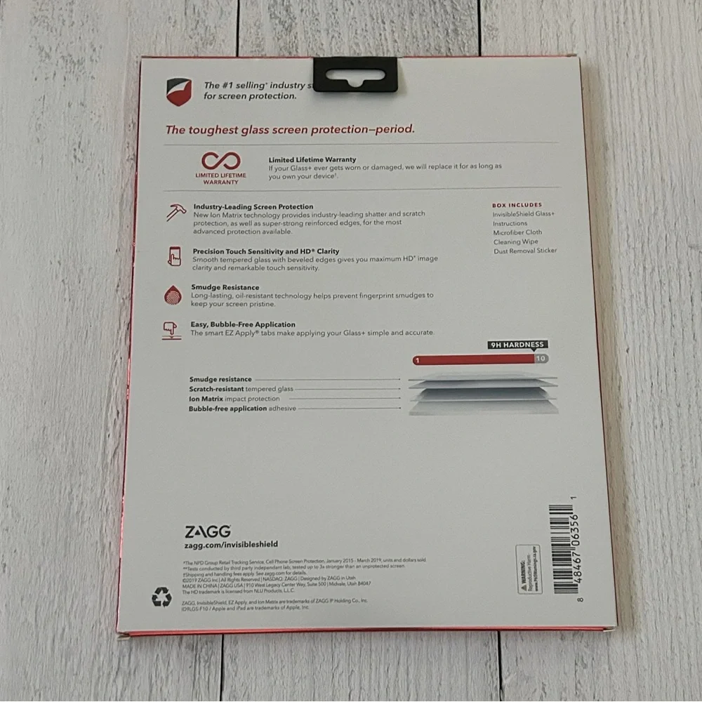 NEW Zagg Invisible Shield Glass Plus screen protector 10.5 inch